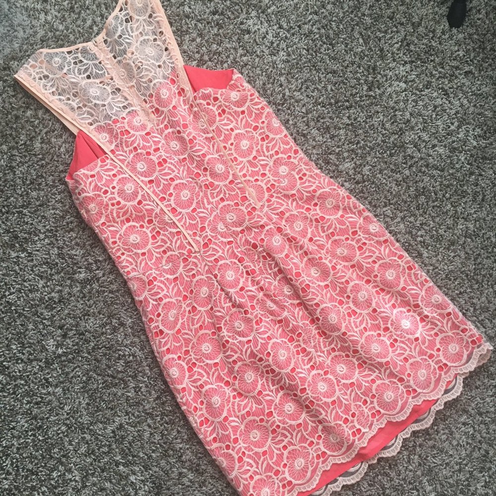 Beautifully Detailed flower overlay dress - Picture 2 of 7